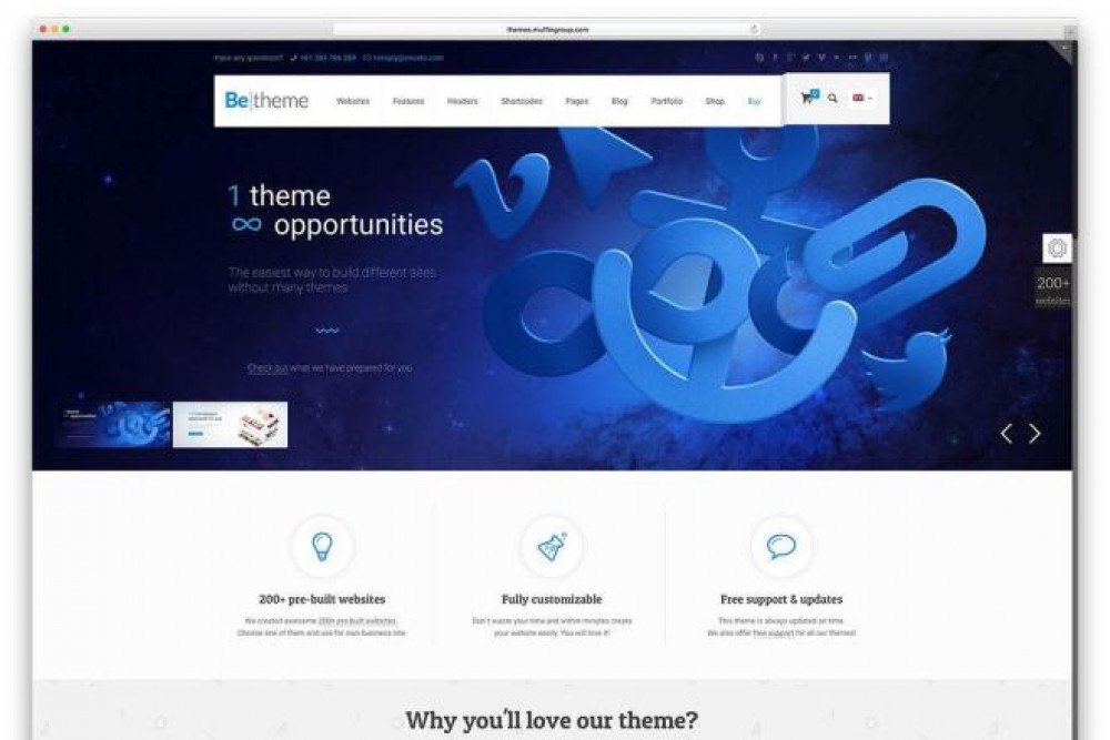 Be Theme - гибкая многоцелевая тема (фото)