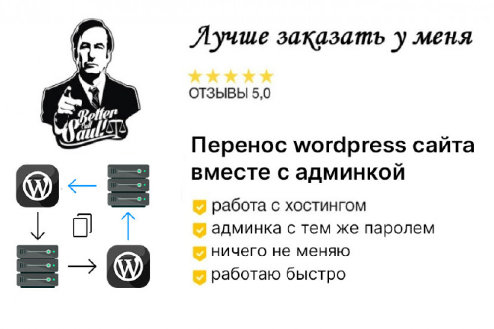 Перенос wordpress сайта на другой хостинг, переключение домена сайта (фото)
