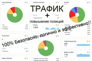 100% Безопасное увеличение посещаемости Вашего сайта + рост позиций