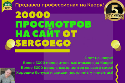 20000 просмотров Вашего сайта
