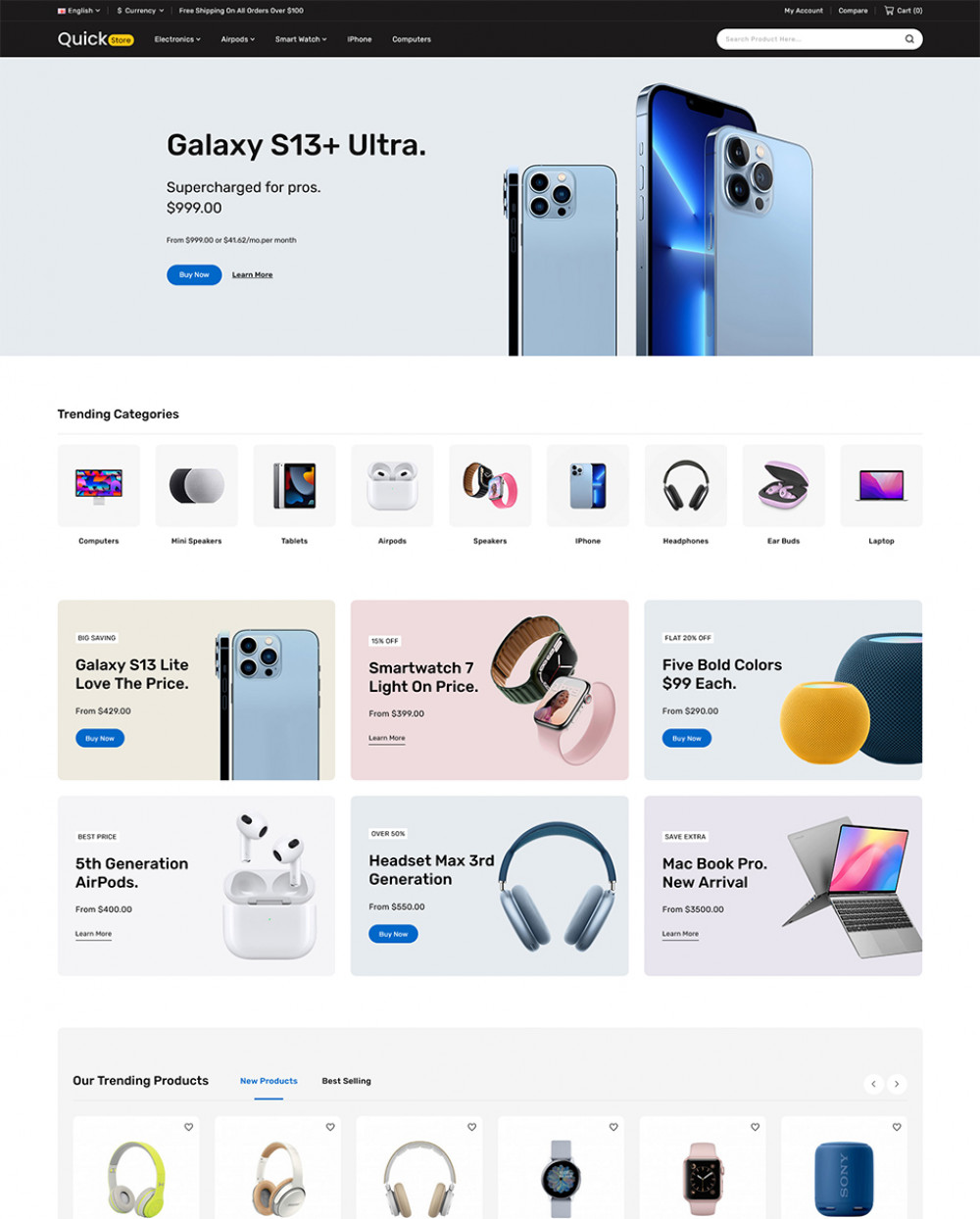 Продаю шаблон Quickstore  универсальный Mega Shop на OpenCart (фото)
