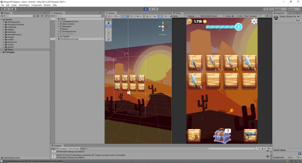 Unity Исходник Merge Hit Weapons (фото)