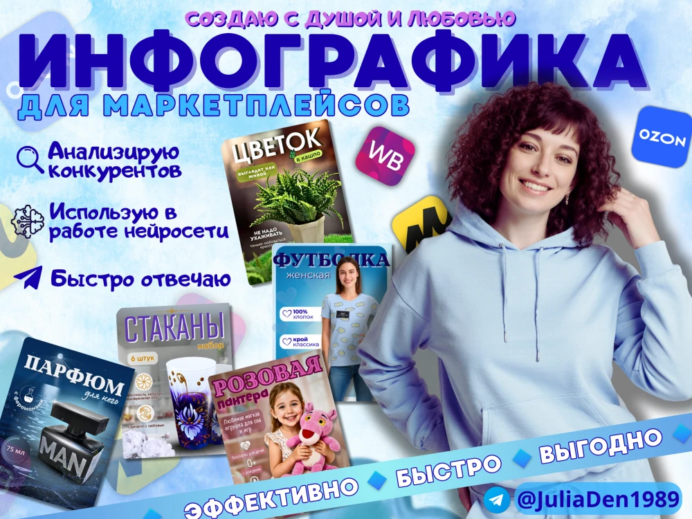 Дизайн инфографики для WB OZON Яндекс Маркет (фото)