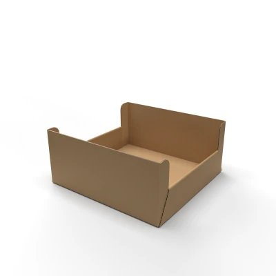 Квадратный лоток из гофрокартона Размеры сторон 200x200x90 мм