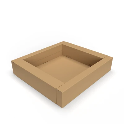 Квадратная коробка с буферными бортами из гофрокартона Размеры сторон 300x300x80 мм