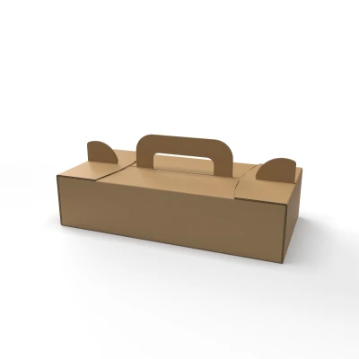 Лоток из гофрокартона с ручкой Размеры сторон 300x150x70 мм