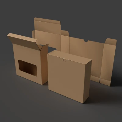 Пачка из микрогофрокартона Открытая закрытая и разобранная упаковка