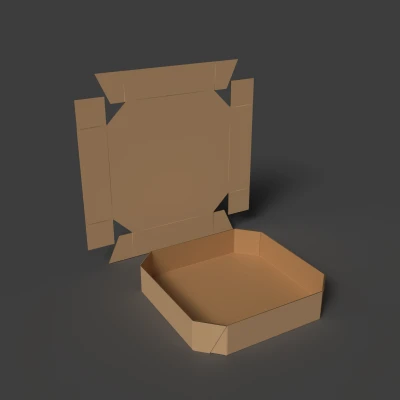 Восьмиугольный лоток из гофрокартона Собранная и разобранная упаковка