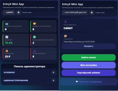 Telegram-бот EntryX  торговые сигналы для Pocket Option (фото)